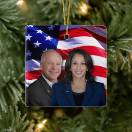 Harris Waltz Foto 2024 - Kamala Harris Tim Waltz Keramikornament