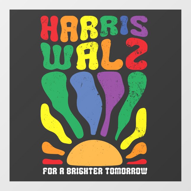 Harris Waltz für ein Brighter Tomorrow Kamala LGBT Fensteraufkleber (Blatt)
