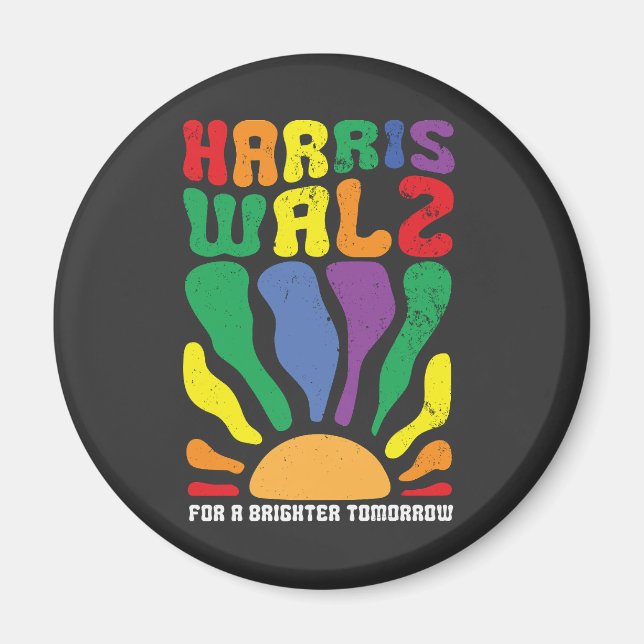 Harris Waltz für ein Brighter Tomorrow Kamala LGBT Magnet (Vorne)