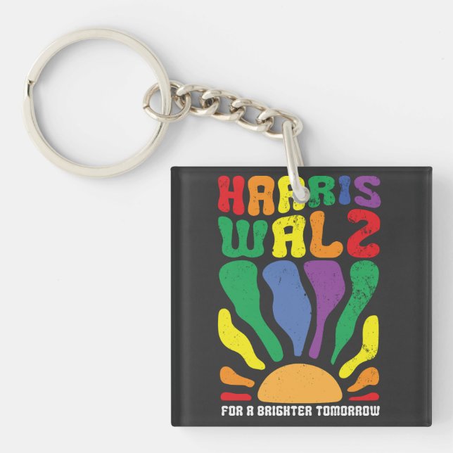 Harris Waltz für ein Brighter Tomorrow Kamala LGBT Schlüsselanhänger (Vorderseite)