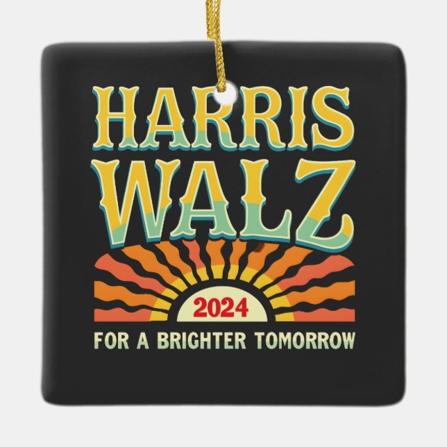 Harris Waltz für eine Brighter Tomorrow Kamala Har Keramikornament (Vorderseite)