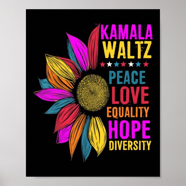 Harris Waltz Peace Liebe Equality Hope Diversity Poster (Vorne)