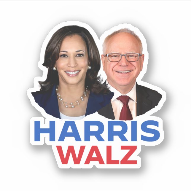 Harris Walz 2024 Aufkleber (Vorderseite)