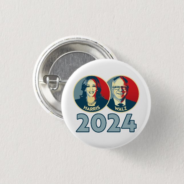 Harris Walz 2024 Button (Vorne & Hinten)