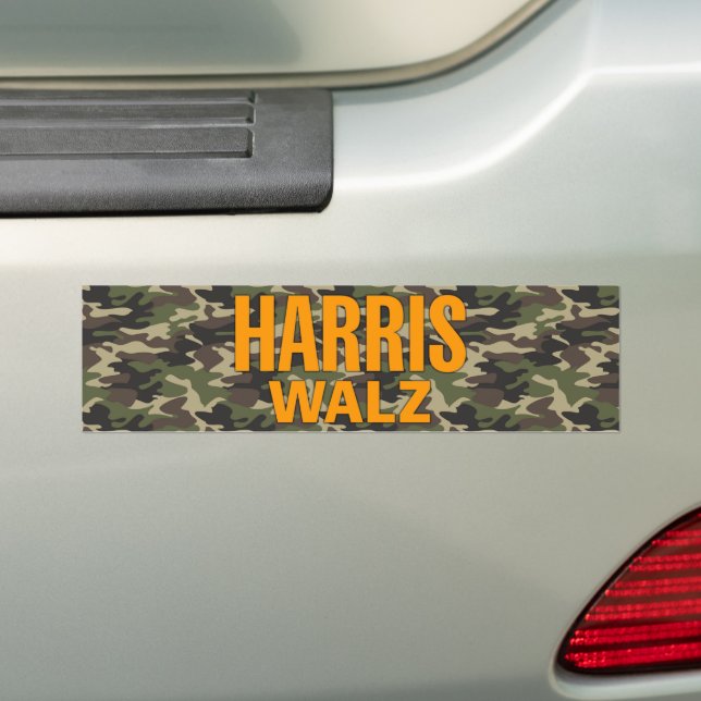 Harris Walz 2024 Camouflage Autoaufkleber (Auf Auto)
