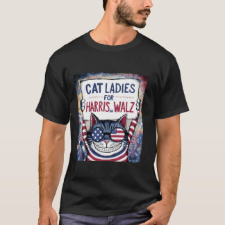 Harris Walz 2024 Cat Ladys for Harris and Walz Wa T-Shirt