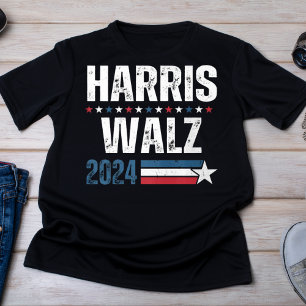 Harris Walz 2024 Distressed Patriotische Kampagne T-Shirt