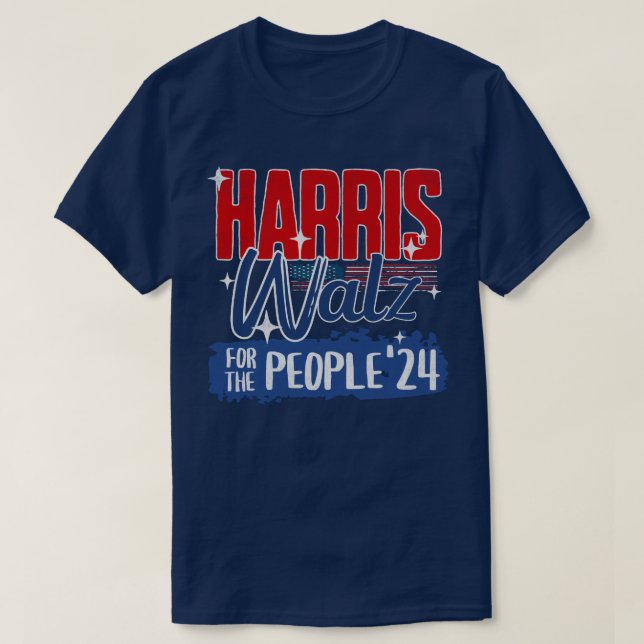 Harris Walz 2024 für den Demokraten für das Volk T-Shirt (Design vorne)