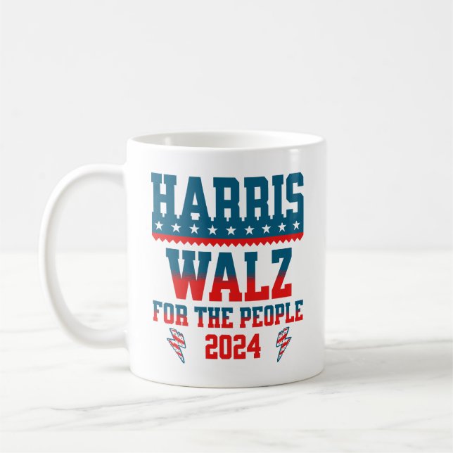 Harris Walz 2024 für die Wahl zum Präsidenten Kaffeetasse (Links)