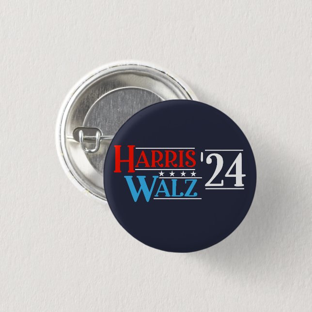 Harris Walz 2024 für Präsident Button (Vorne & Hinten)