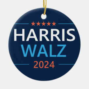 Harris Walz 2024 für Präsident Keramik Ornament
