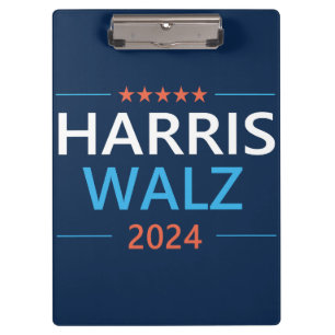 Harris Walz 2024 für Präsident Klemmbrett