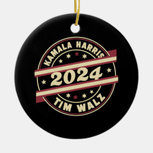 Harris Walz 2024 für Präsident Patrioten Kamala  Keramik Ornament