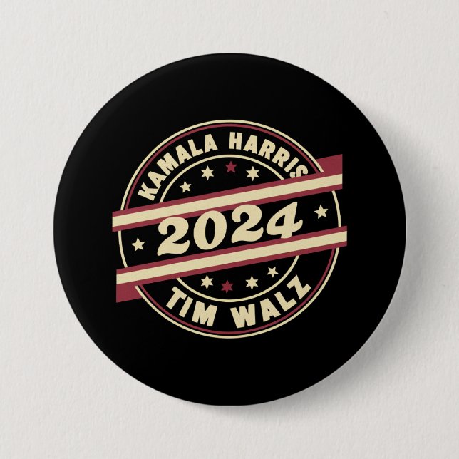 Harris Walz 2024 für Präsident Patriotic Kamala Button (Vorderseite)