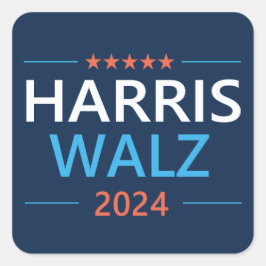 Harris Walz 2024 für Präsident Quadratischer Aufkleber