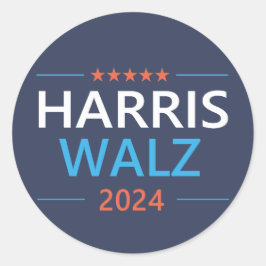 Harris Walz 2024 für Präsident Runder Aufkleber