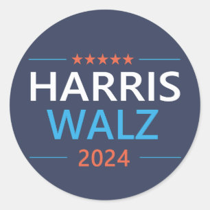 Harris Walz 2024 für Präsident Runder Aufkleber