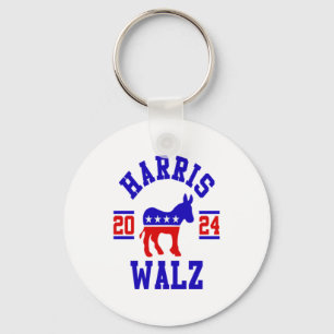 Harris Walz 2024 für Präsidentin Patriotische Demo Schlüsselanhänger