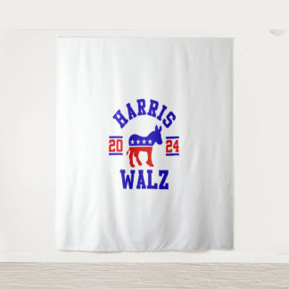 Harris Walz 2024 für Präsidentin Patriotische Demo Wandteppich