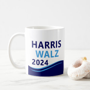 Harris Walz 2024 für President Blue Wave Kaffeetasse