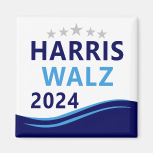 Harris Walz 2024 für President Blue Wave Magnet