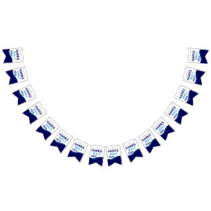 Harris Walz 2024 für President Blue Wave Wimpelkette