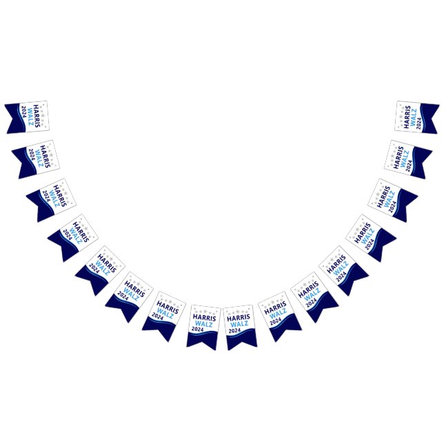 Harris Walz 2024 für President Blue Wave Wimpelkette (Alle)