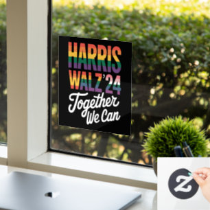 Harris Walz 2024 gemeinsam können wir LGBTQIA wähl Fensteraufkleber