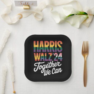 Harris Walz 2024 Gemeinsam Können Wir Wahl LGBTQIA Pappteller