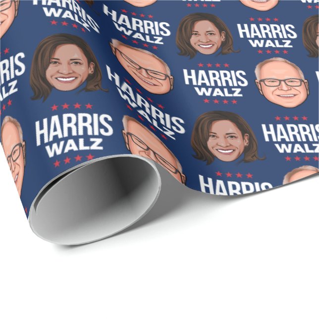 Harris Walz 2024 Geschenkpapier (Rolleneckpunkt)