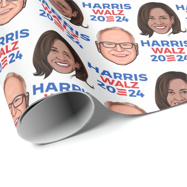 Harris Walz 2024 Geschenkpapier (Rolleneckpunkt)