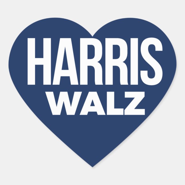 Harris Walz 2024 Herz-Aufkleber (Vorderseite)