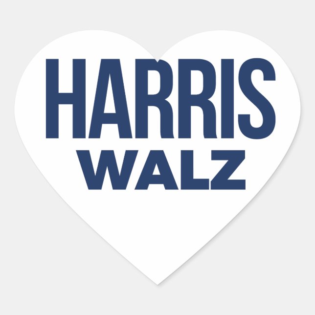HARRIS WALZ 2024 Herz-Aufkleber (Vorderseite)