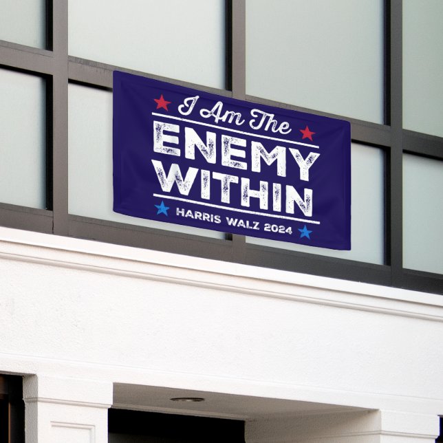 Harris Walz 2024 Ich bin der Feind in Blue Banner (Äußeres Gebäude)