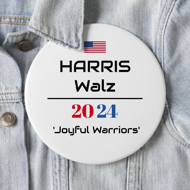 Harris Walz 2024 "Joyful Warriors" Button (Beispiel)