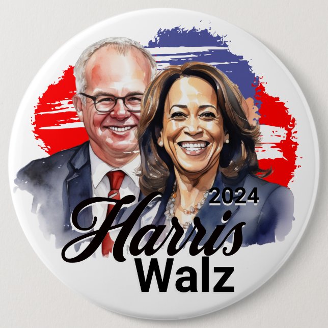 Harris Walz 2024: Jumbo-Sized Button (Vorderseite)