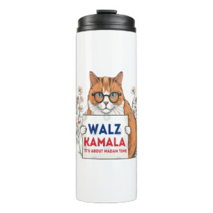 Harris Walz 2024 kamala cat Thermosbecher