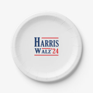 Harris Walz 2024 Kamala Harris Präsident Tim Walz Pappteller