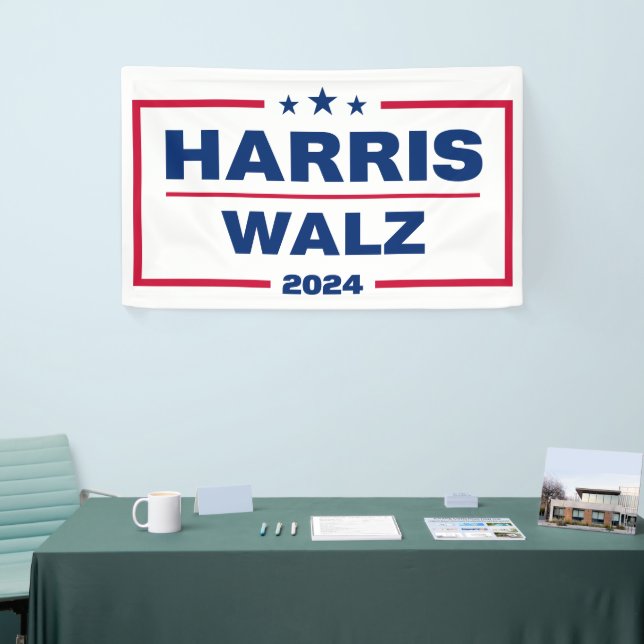 Harris Walz 2024 Kamala Harris Tim Walz Wahl Banner (Messeveranstaltung)
