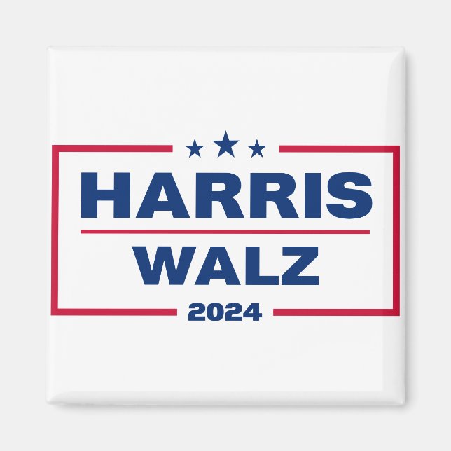 Harris Walz 2024 Kamala Harris Tim Walz Wahl Magnet (Vorne)