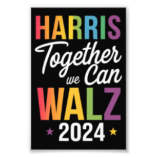 Harris Walz 2024 Kamala zusammen LGBT Fotodruck