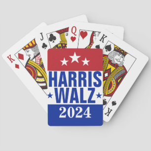 Harris Walz 2024 Kampagne Red Blue Spielkarten