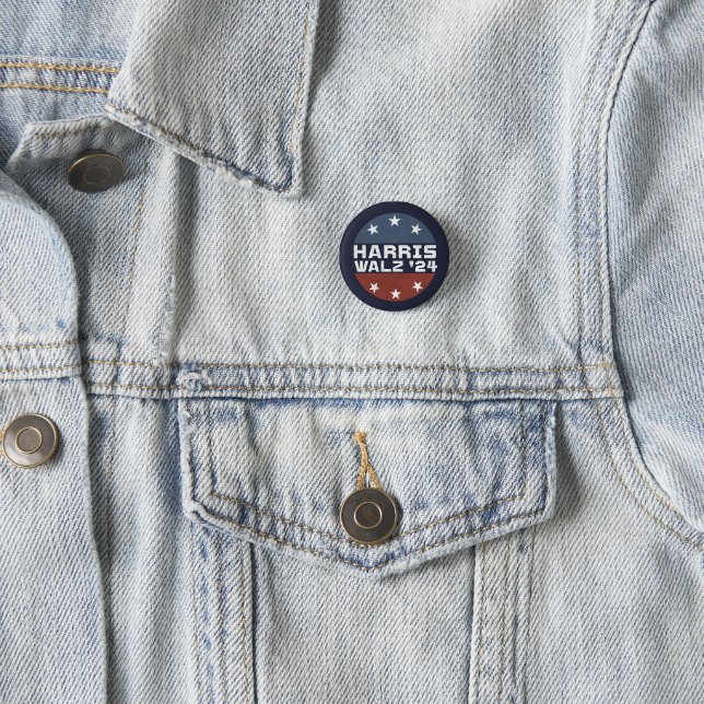 Harris Walz 2024 Kampagne USA Flag Button (Beispiel)