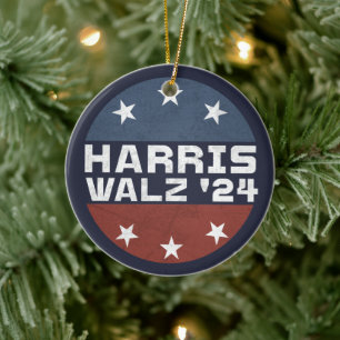 Harris Walz 2024 Kampagne USA Flag Keramik Ornament