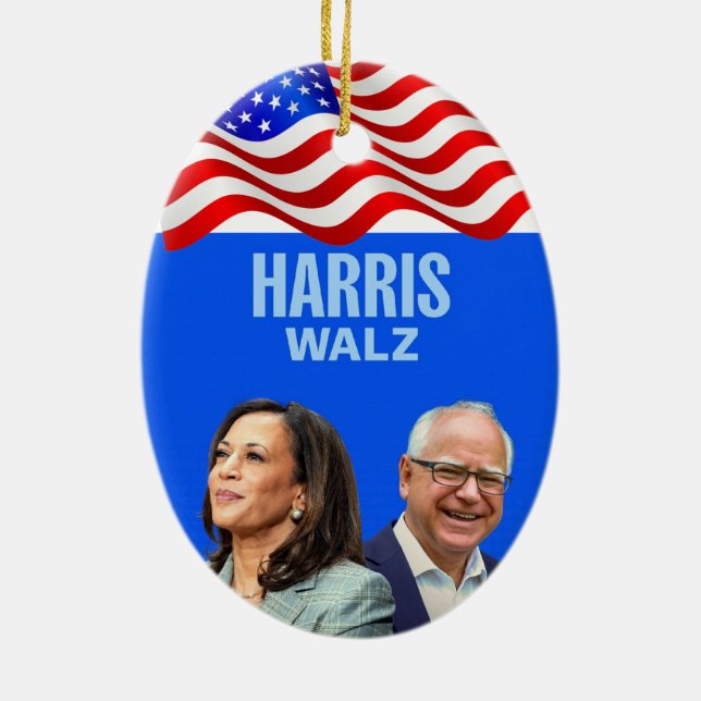Harris-Walz-2024_ Keramik Ornament (Hinten)