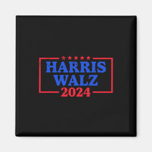 Harris Walz 2024 Logo für die Kampagne Slogan Kam Magnet