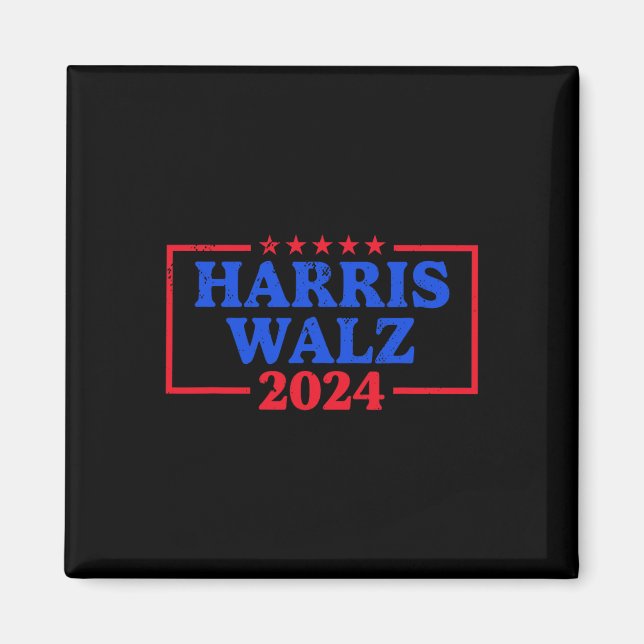 Harris Walz 2024 Logo für die Kampagne Slogan Kam Magnet (Vorne)