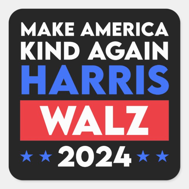Harris Walz 2024 macht Amerika wieder gesund Quadratischer Aufkleber (Vorderseite)