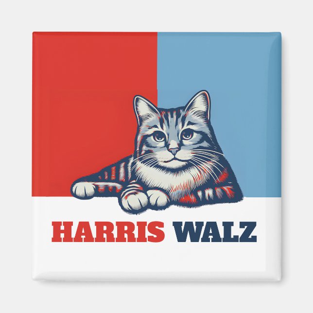 Harris Walz 2024 offensichtlich Katze Magnet (Vorne)