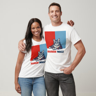 Harris Walz 2024 offensichtlich Katze T-Shirt